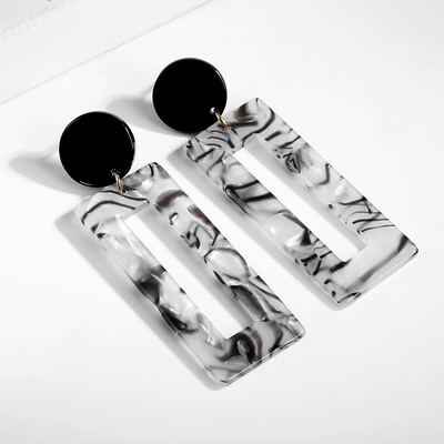 

2019 Trendy Korean Design Geometric Earrings Square Rectangle Acetic Acid Resin Acrylic Earrings For Women Fashion Pendientes