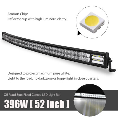 

Curved 10D Dual-Row 52inch 3600W LED Light Bar Offroad fit for Jeep Truck ATV 54