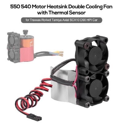

RC Car Motor Heatsink 550 540 Motor Double Cooling Fans with Thermal Sensor CNC Aluminum Alloy Heatsink for Traxxas Hsp Redcat Rc4