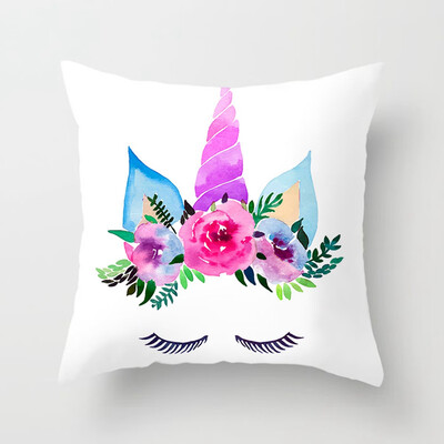 

Cartoon 45X45Cm Unicorn Throw Pillow Case Home Bedroom Soft Square Cushion Cover Office Sofa Car Decorative Pillowcase Item