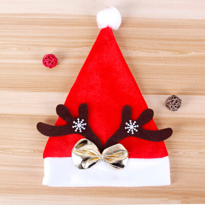 

Gobestart Christmas Hat Childrens Adult Decorations Gift High-Grade Double Plush Hat