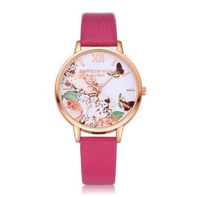 

Womens Watches Butterfly Rose Gold Dial Ladies Simple Quartz Wristwatch Casual Clock Dress Gift Mujer Bayan Kol Saati