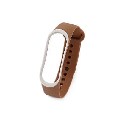 

Replacement Wrist Strap for Xiao-Mi Band 34 Universal Silicone Duotone Wrist Straps BrownWhite