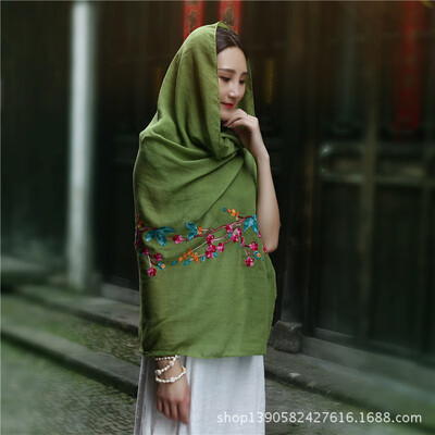 

2018 new scarf national wind embroidered shawl Yunnan Lijiang travel scarf air conditioning sunscreen multi-purpose