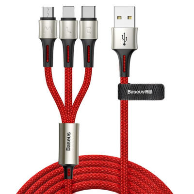 

Baseus 3 in 1 USB Cable for iP Type-C Micro USB Mobile Phone Charger Cord