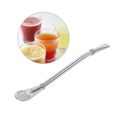 

Dependable Stainless Steel Yerba Mate Tea Gourd Bombilla Drinking Straw Filtered Spoon Silver