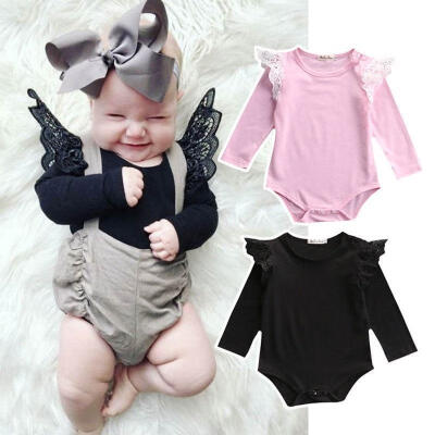 

Newborn Toddler Baby Girl Bodysuit Flying Sleeve Romper Jumpsuit Clothes Outfits