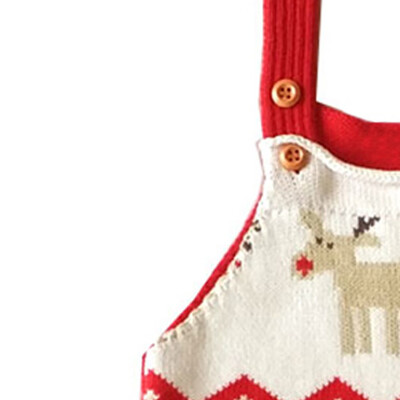 

Toddler Baby Romper Shoulder Strap Christmas Deer Jumper Knitted Sweater RD70