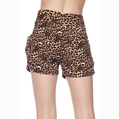 

Gobestart Women Ladies Summer Leopard Print Pocket Short Pants Trouser