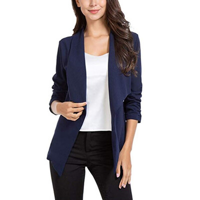 

Fashion Women Solid Colors Small Suit Tops Lady Long Sleeve Casual Cardigan Coat