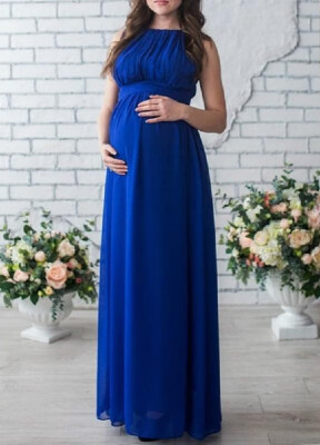 

Round Neck Sleeveless Pure Color Dress