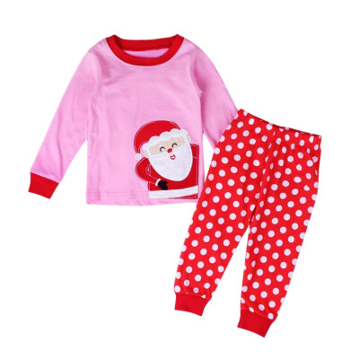 

Autumn Children Boys Girl Cartoon Christmas Clothing Sets Long Sleeve Tops Dot Pants Outfits Clothes Set 3-7 Y