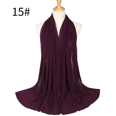 

Pearl Chiffon Pleated Muslim Womens Headscarf Wholesale 2018 Huis Costumes Wrinkled Hot Headscarf MSL022