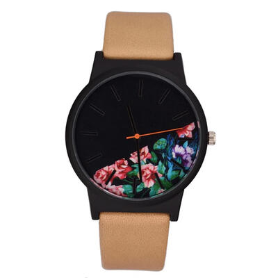 

Business Women Watches Fashion Quartz Wristwatch Different patterns Ladies Clock Black Dial Leather Strap Relogio Feminino