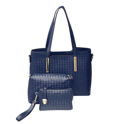 

3PcsSet PU Leather Ladies Knitting Shoulder Clutch Bag Handbag
