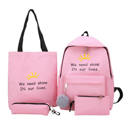 

4pcsset Letter Print Women Shoulder Top-handle Pen Bags Clutch Backpacks