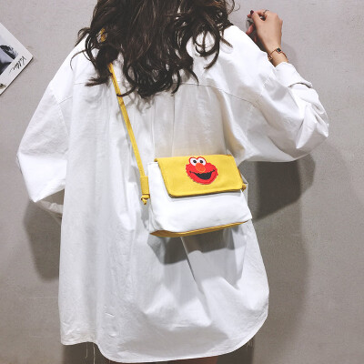 

Sesame Street small bag female 2019 new Sen Harajuku student bag Korean version of the wild ins canvas messenger bag tide