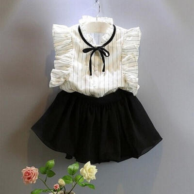 

2PCS Set Girls Tutu Dress Kids Toddler TopsSkirt T-shirt Outfit Clothes 2-7Y