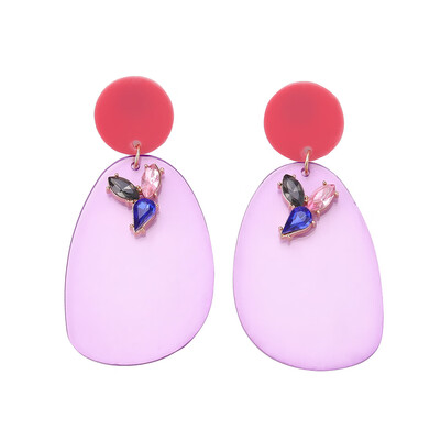 

Candy Color Transparent Acrylic Dangle Earrings for Women Fashion Bohemian Statement Big water drop Earrings New
