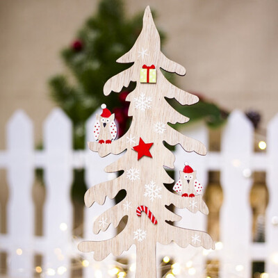 

New Mini Wooden Merry Christmas Tree Desk Table Decor Pendants Xmas Tree Ornaments Christmas Decoration Home Decor Gifts