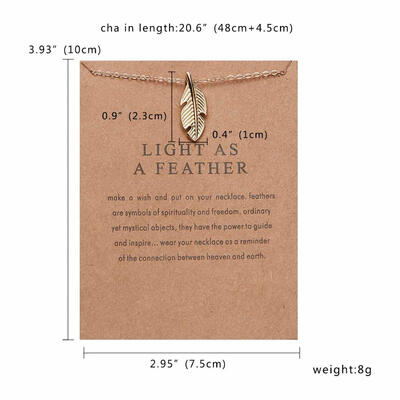 

Fashion Jewelry New Gold-color Leaf Light As A Feather Alloy Pendant Short Necklace Women Pendant Necklace Charm Clavicle Chains