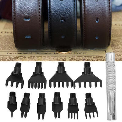 

Greensen 10pcs Practical Manual Leather Belt Craft Hole Punching Tool Set Accessories
