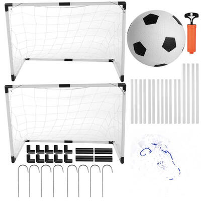 

Greensen Oudoor Folding Children Double Football Soccer Goal Gate Kit with Ball Pump Kid Training Toys