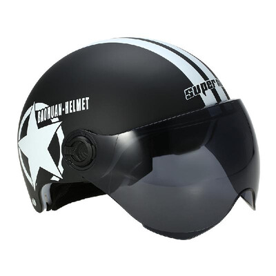 

Motorcycle Helmet Half Open Face Adjustable Size Protection Gear Head Helmets Unisex Five-pointed Star