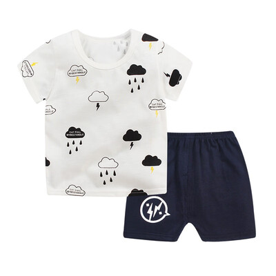 

Summer Kids Boys Girls Casual Cute Cotton Star Pattern Short Sleeve T-shirt Tops Shorts Pants Summer Children Clothes Sets