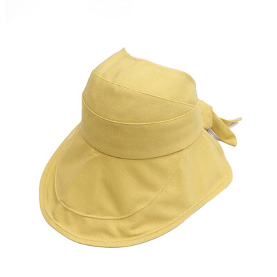 

Female Korean fashionable foldable empty hat Japanese sunscreen sunshade hat bow fisherman hat for summer outings