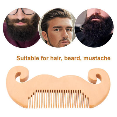 

Greensen Portable Wooden Peach Wood Mustache Shaper Comb Tool Beard Shaping Template