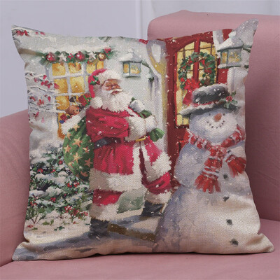 

Tailored New Christmas Cotton Linen Pillow Case Sofa Cushion Cover Home Decor