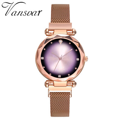 

Women Watches Design Dot Dial Ladies Irregular Quartz Wristwatch Mesh Belt Strap Clock Rose Gold Rhinestone Zegarki Damskie