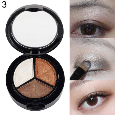 

3 Colors Eyeshadow Natural Smoky Cosmetic Eye Shadow Palette Set Beauty Make Up