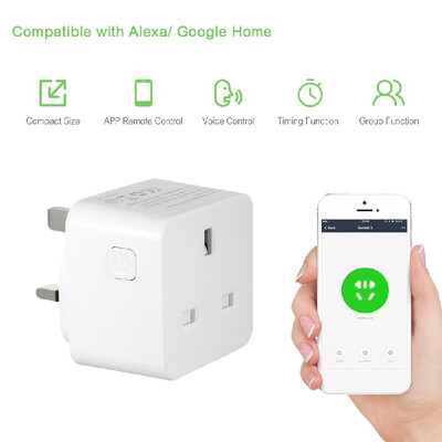 

Smart Wi-Fi Plug Voice Control Compatible with Alexa Google Home APP Remote Control Schedule Function Smart In-wall Socket Outlet