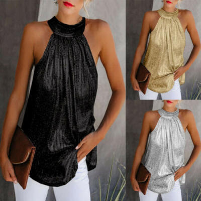 

US Sexy Women Summer Casual Tank Tops Sleeveless Vest Beach Top Blouse T-shirt