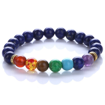 

Natural 7 Color Mixed Chakra Healing Balance Beads Bracelet Radiation Protection Yoga Life Energy Natural Stone Bracelet