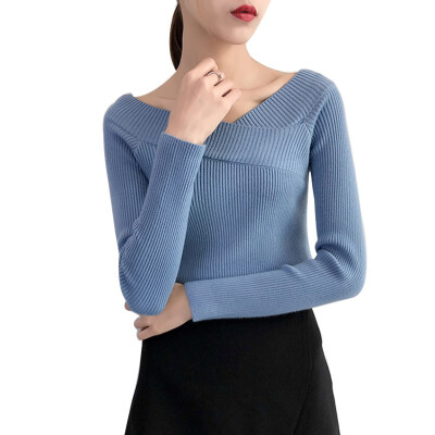 

Women Sexy V-Neck Sweater Long Sleeves Pullover Autumn Winter Shirt Fashion Jumper