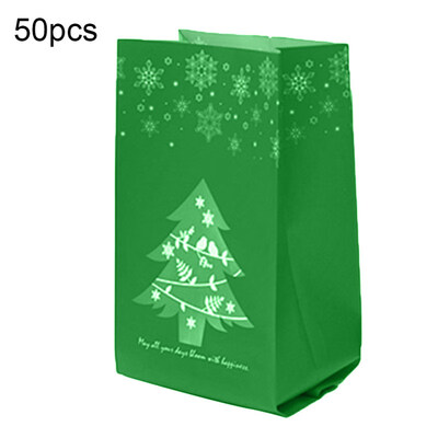 

50Pcs Christmas Tree Print Candy Gift Bag Storage Pouch Home Party Decoration
