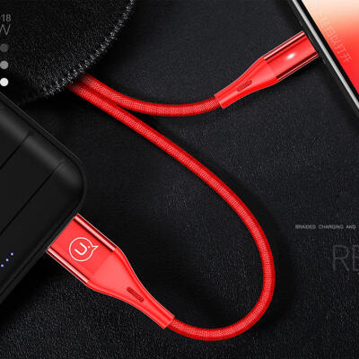 

USAMS New Durable Braided Reversible Lightning Charging Data Cable W Indicator Light For IPHONE-025m