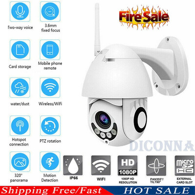 

Outdoor Wireless 1080P 2MP PTZ WIFI IP IR Camera Night Vision Home Security