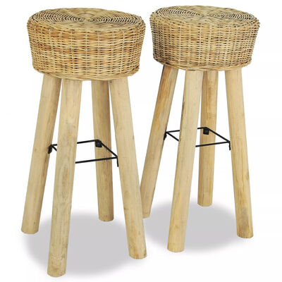 

Bar Stools 2 pcs 138"x299" Natural Rattan