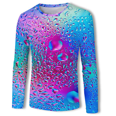 

Plus Size Mens 3D Print T-shirt Tops Long Sleeve Casual Sweatshirt Personalized