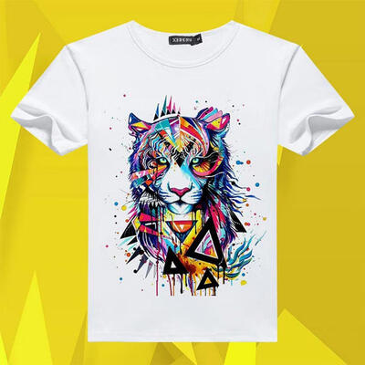 

Mens T Shirt Short Sleeves 3D Print Tiger Cotton Tee