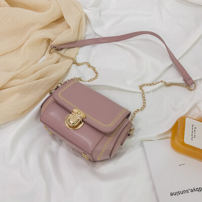 

2019 new casual versatile temperament embroidery thread slanting small square bag female fashion simple sewing thread chain shoulder bag