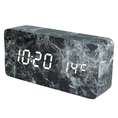 

Marbling Intelligent Induction Voice Control Digital Alarm Clock USB Timer