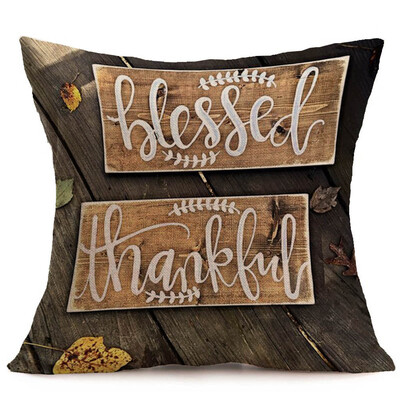 

〖Follure〗Happy Fall Thanksgiving Day Soft Linen Pillow Case Cushion Cover Home Decor
