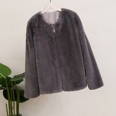 

Roseonmyhand Women Fashion Autumn Winter Long Sleeve Casual Warm Plush Short Coat