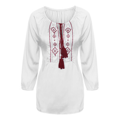 

Womens Casual Blouse Long Sleeve Tops Loose Fit Boho Shirts Pullover T-shirt