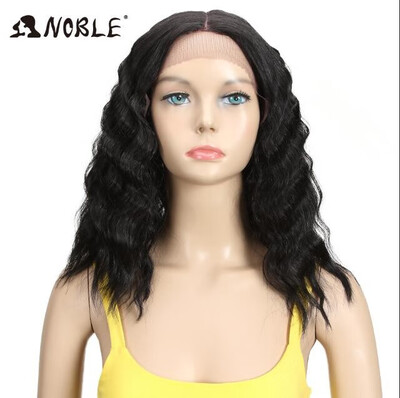 

Noble Hair Synthetic Wigs Lace Front ombre Wig 16 Inch Medium Wavy African American For Black Women Synthetic Lace Front Wig
